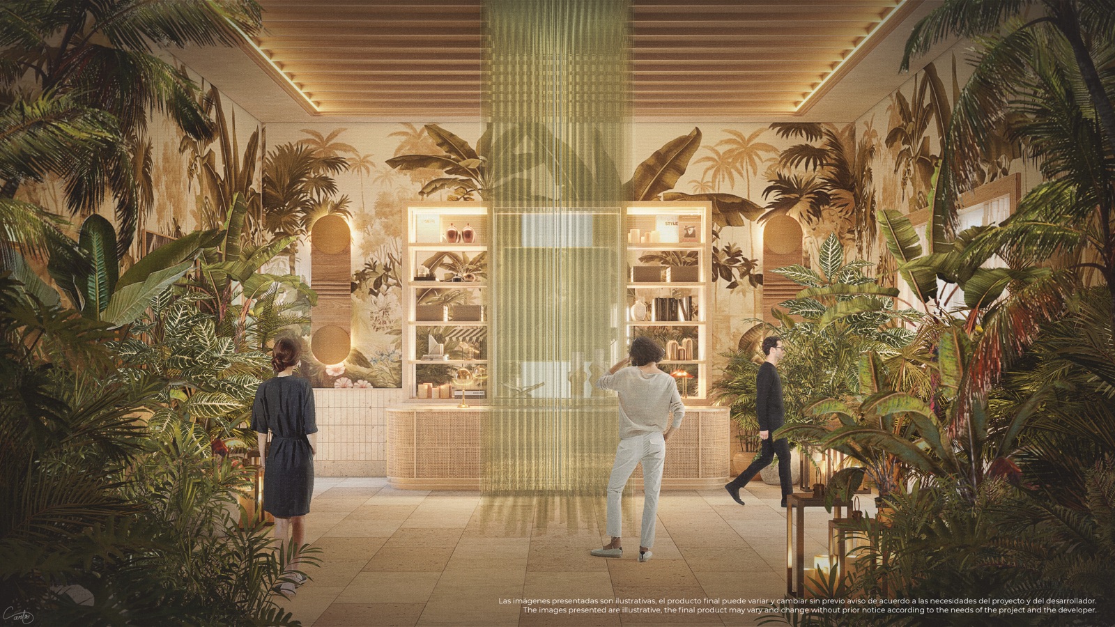 Render of Costa Residences Tower 3 Palm Court amenity space (4800x2700 — label as artist's rendering)