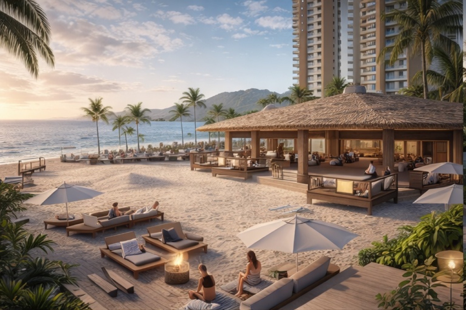 Beach club at Tridenta Towers