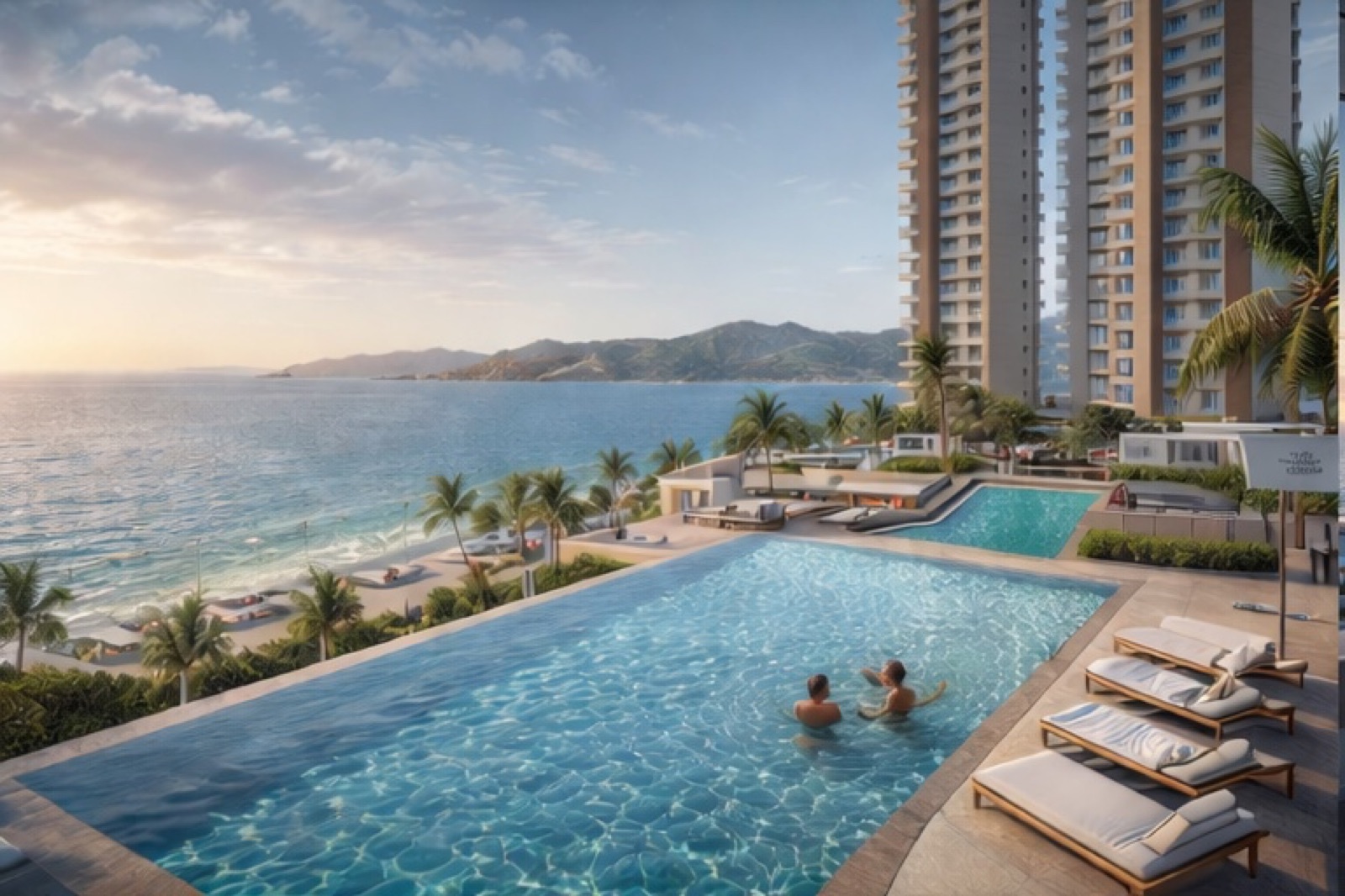 Oceanfront pool by day